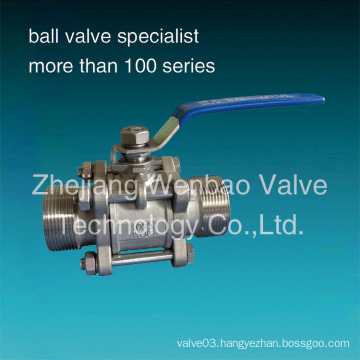 3-PC Stainless Steel Male Threaded Ball Vlave (M/M)